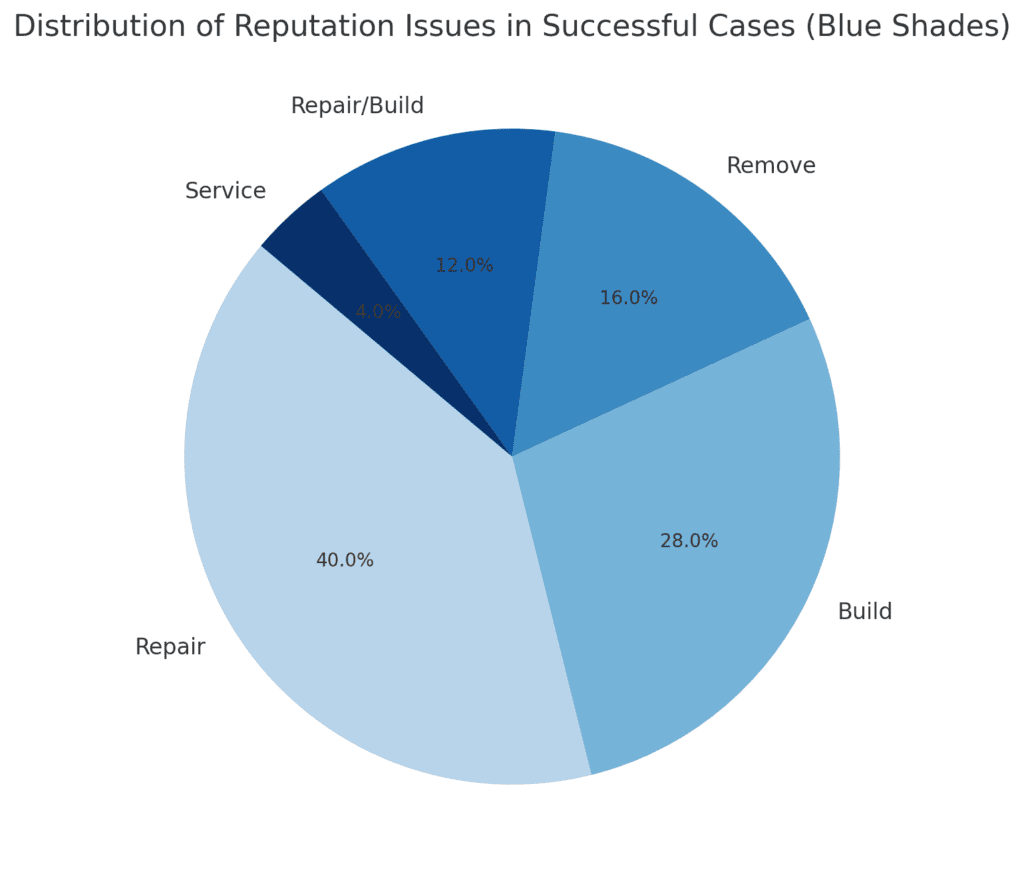 Online Reputation Management Services Pie Chart, by Recover Reputation
